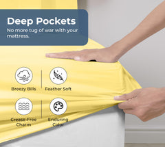 200TC cotton fitted sheet yellow