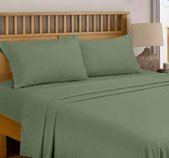 Royale Linens 300 Thread Count 100% Long Staple Combed Cotton Flat Sheet - Super Soft - Top Sheet - Full Flat Sheet Sold Separately - Breathable, Cool & Crisp Percale Flat Sheet Only (Full, Aqua)