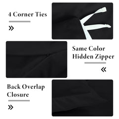 ROYALE LINENS Black Duvet Cover Queen Size - Queen Duvet Cover Set - 3 Piece Double Brushed Queen Duvet Covers with Zipper Closure, 1 Queen Duvet Cover 90x90 inches and 2 Pillow Shams (Queen, Black)