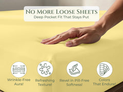 144TC cotton fitted sheet Yellow