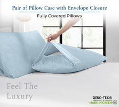 400TC cotton pillow Caribbean Blue