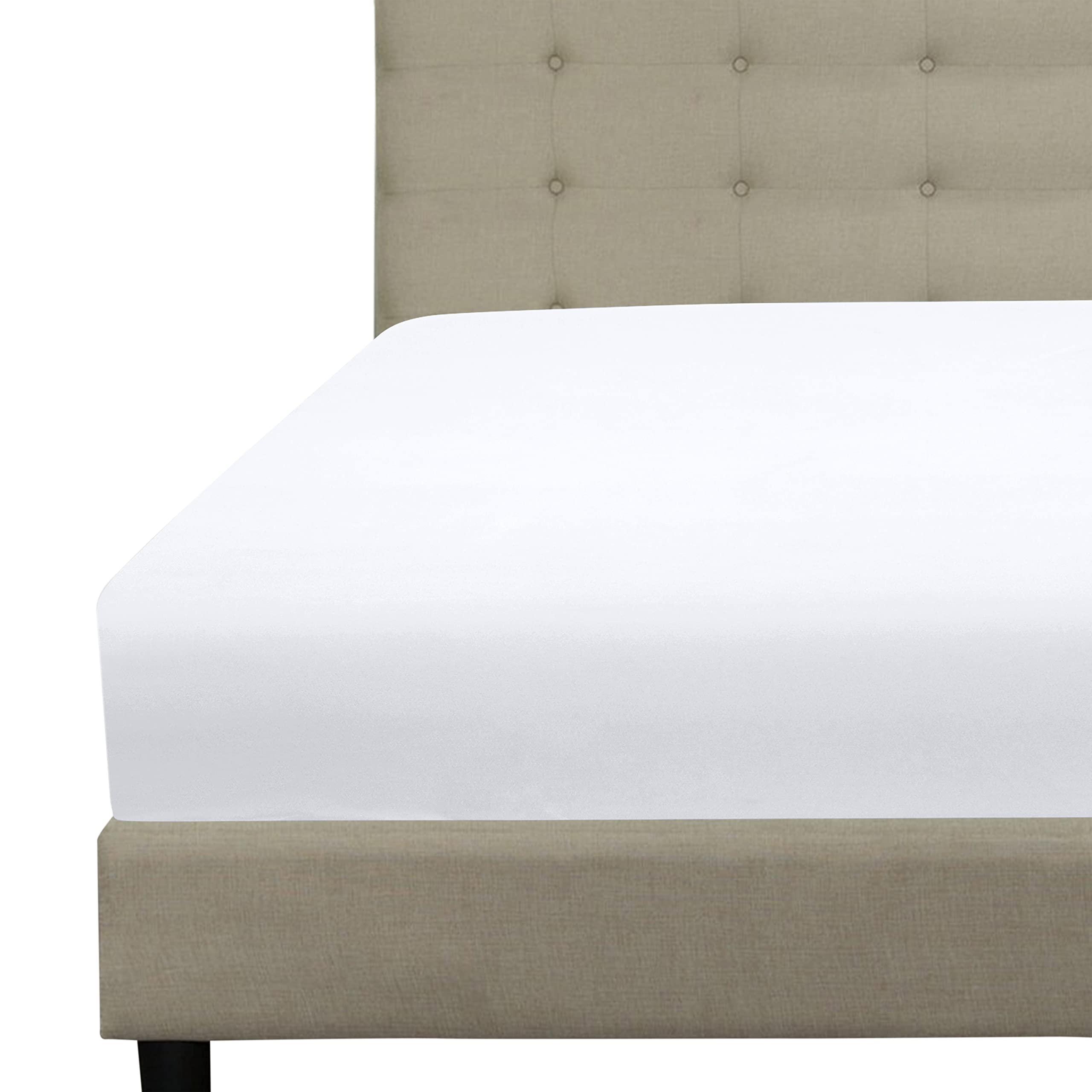 Royale Linens Fitted Sheet - Brushed Hotel Quality 1800 Ultra-Soft Wrinkle & Fade Resistant - Bottom Sheet - Deep Pocket Stretches Up to 16" - Fitted Sheet Only - Elastic Sheet (White)