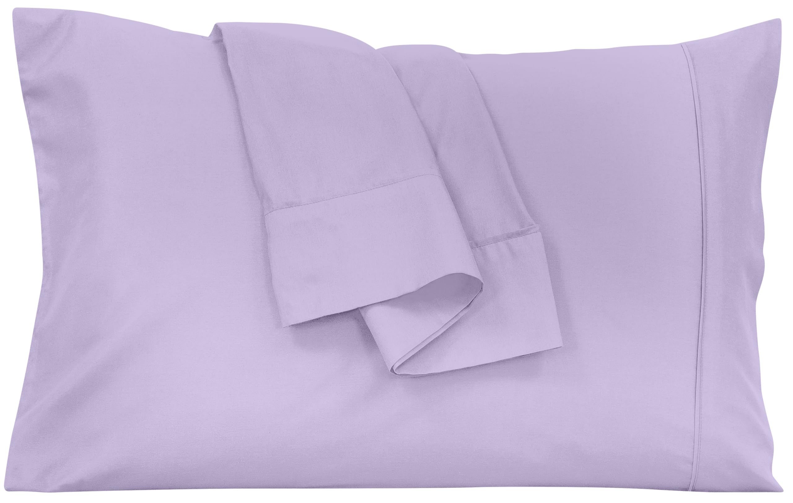 Royale Linens Pillowcase Set of 2 - Bed Pillow Cover - Pillowcases - 1800 Brushed Microfiber, Wrinkle & Fade Resistant - Soft & Cozy-Pillow Case (Lavender)