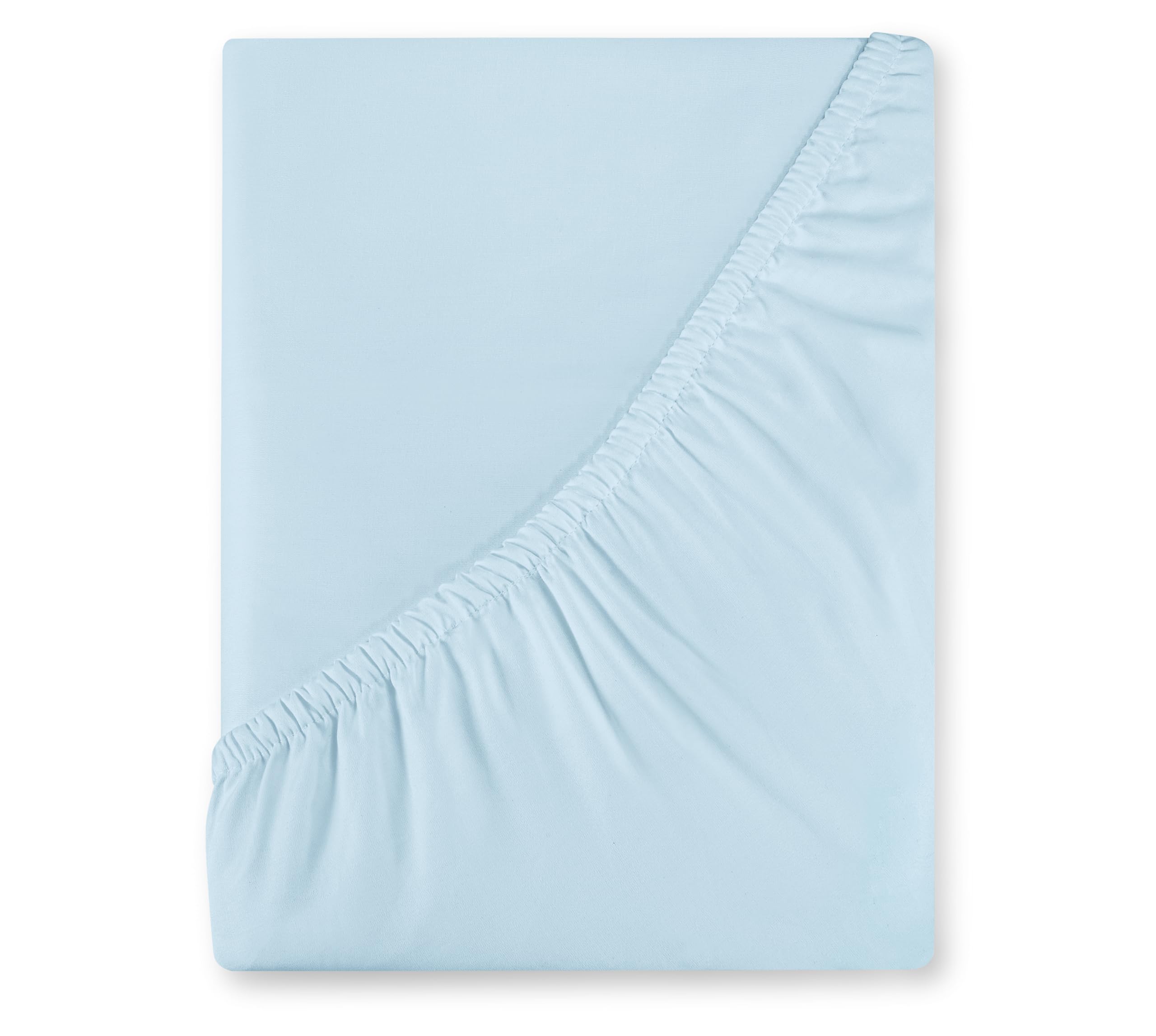 Royale Linens 400 Thread Count 100% American Grown Cotton Fitted Sheet Queen Size - All Around Elastic Fitted Sheet - Luxury Sateen Weave - Snug Fit Bottom Sheet Fit Up To 16" (Queen, Caribbean Blue)