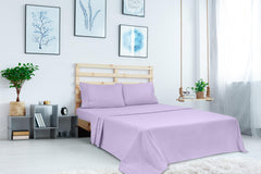 Royale Linen 2 Pack Bulk Flat Sheet - Top Sheet - Soft 1800 Microfiber - Wrinkle & Stain Resistant - for Hotel, Massage Table, Hospital, Dorm - Queen Flat Sheet Sold Separately (Queen, Lavender)