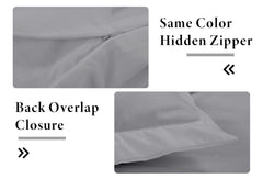 Royale Linens Silver Duvet Cover Queen Size - Queen Duvet Cover Set - 3 Piece Double Brushed Queen Duvet Covers with Zipper Closure, 1 Queen Duvet Cover 90x90 inches and 2 Pillow Shams (Queen, Silver)