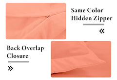 ROYALE LINENS Coral Duvet Cover Queen Size - Queen Duvet Cover Set - 3 Piece Double Brushed Queen Duvet Covers with Zipper Closure, 1 Queen Duvet Cover 90x90 inches and 2 Pillow Shams (Queen, Coral)