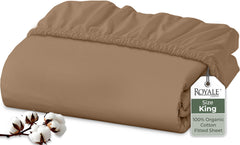 Royale Linens 200 thread count cotton fitted sheet - Chocolate - King
