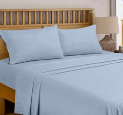 Royale Linens 300 Thread Count 100% Long Staple Combed Cotton Flat Sheet - Super Soft - Top Sheet - Breathable, Cool & Crisp Percale Flat Sheet Only