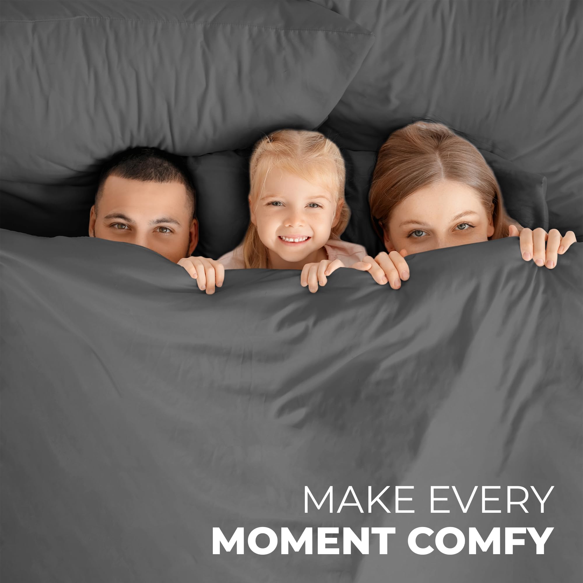 ROYALE LINENS - 4 Piece Bed Sheet - Soft Brushed Microfiber 1800 Bedding Set - 1 Fitted Sheet, 1 Flat Sheet, 2 Pillow case - Wrinkle & Fade Resistant Luxury Sheet Set (Grey)