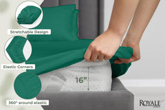 144TC cotton fitted sheet Hunter Green