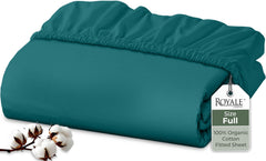 Royale Linens 200 thread count cotton fitted sheet - Teal - Full