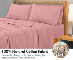 Royale Linens 300 Thread Count 100% Long Staple Combed Cotton Flat Sheet - Super Soft - Top Sheet - Breathable, Cool & Crisp Percale Flat Sheet Only
