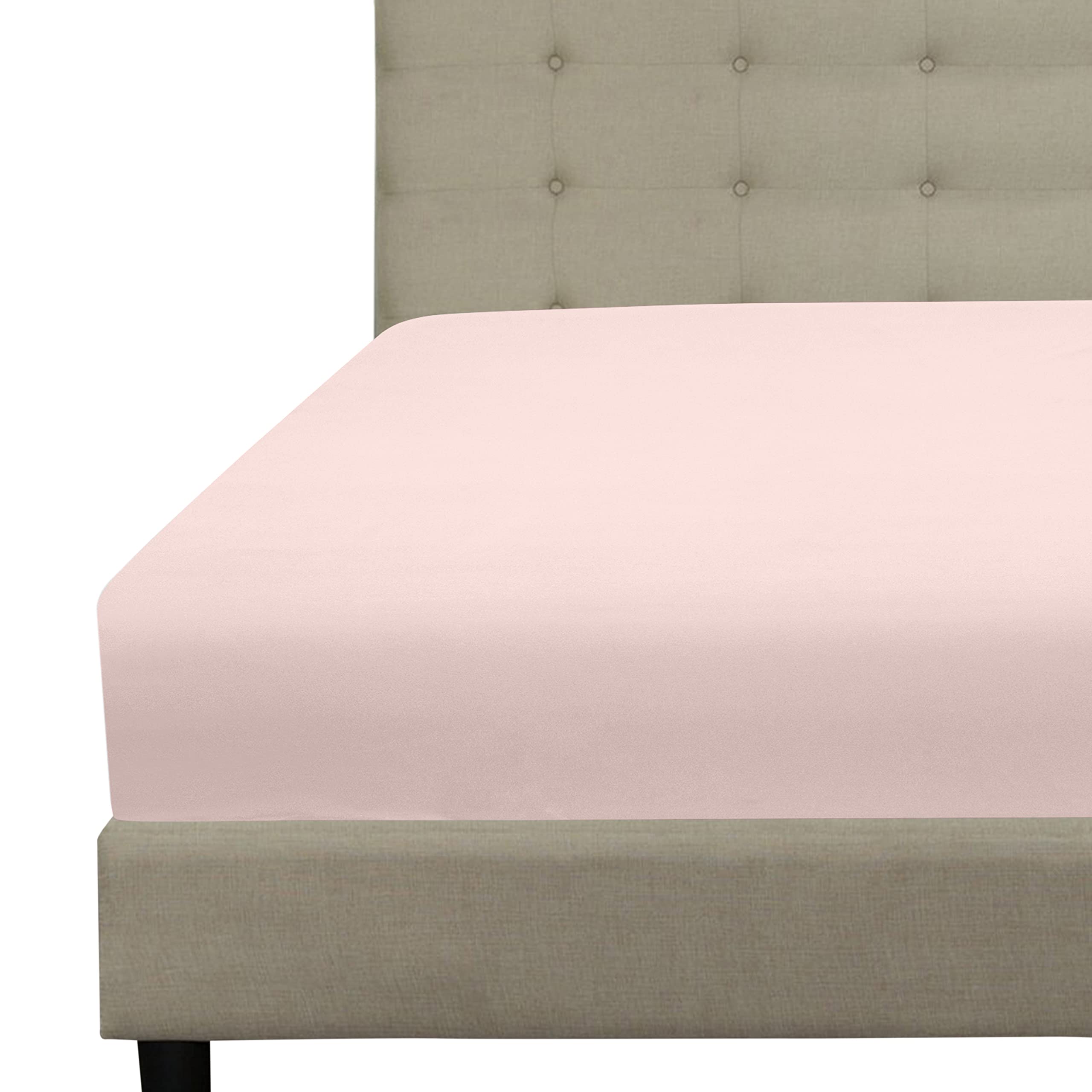 Royale Linens Fitted Sheet - Brushed Hotel Quality 1800 Ultra-Soft Wrinkle & Fade Resistant - Bottom Sheet - Deep Pocket Stretches Up to 16" - Fitted Sheet Only - Elastic Sheet ( Pink)
