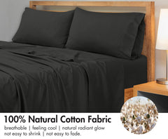 Royale Linens 300 Thread Count 100% Long Staple Combed Cotton Flat Sheet - Super Soft - Top Sheet - Breathable, Cool & Crisp Percale Flat Sheet Only