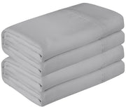 Royale Linen 2 Pack Bulk Flat Sheet Set - Top Sheet - Soft 1800 Microfiber - Wrinkle & Stain Resistant - for Hotel, Massage Table, Hospital, Dorm - Flat Sheet Sold Separately ( Silver)