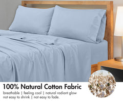 Royale Linens 300 Thread Count 100% Long Staple Combed Cotton Flat Sheet - Super Soft - Top Sheet - Breathable, Cool & Crisp Percale Flat Sheet Only