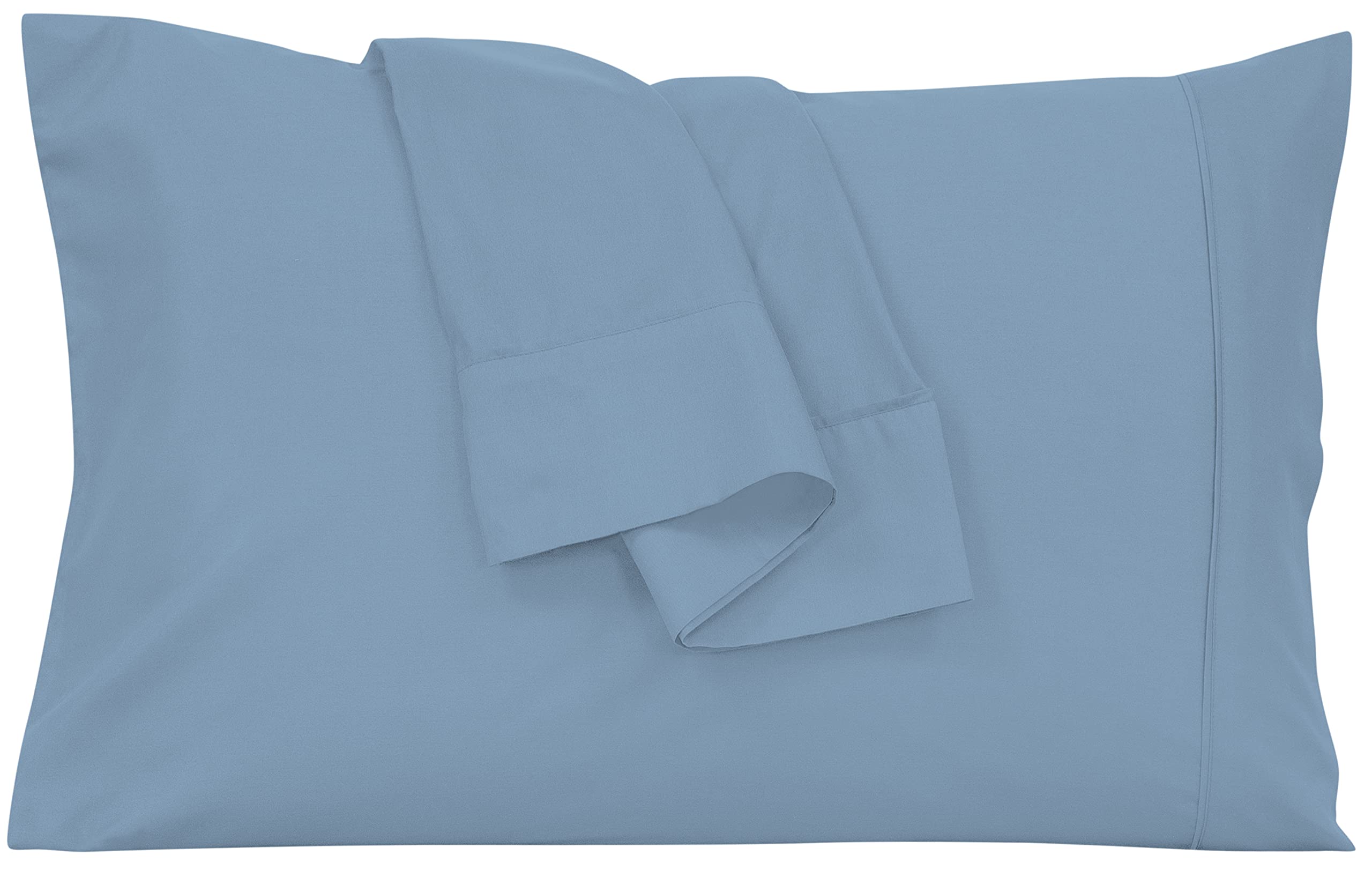 Royale Linens Pillowcase Set of 2 - Bed Pillow Cover - Lake Blue Pillowcases - 1800 Brushed Microfiber, Wrinkle & Fade Resistant - Soft & Cozy-Pillow Case ( Lake Blue)