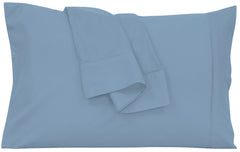 Royale Linens Queen Pillowcase Set of 2 - Bed Pillow Cover - 20x30 - Lake Blue Pillowcases - 1800 Brushed Microfiber, Wrinkle & Fade Resistant - Soft & Cozy- Queen Size Pillow Case (Queen, Lake Blue)