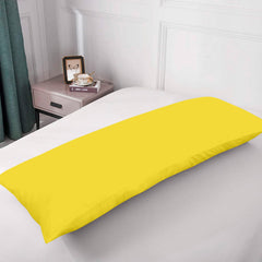 Royale Linens Body Pillow Cover - Double Brushed 1800 Microfiber - 20"x54" with Hidden Zipper Closure - Wrinkle & Fade Resistant - Super Soft Body Pillowcase 2 Pack (Yellow, Pack of 2)