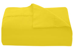 Royale Linens Queen Size Flat Sheet Only - Brushed 1800 Microfiber - Ultra Soft & Breathable - Wrinkle Resistant - Hotel Quality Flat Sheet Sold Separately - Top Sheet for Bed - (Queen, Yellow)