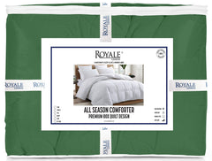 ROYALE Queen Comforter - All Season Down Alternative Bedding Comforter - Lightweight Quilted Comforter with Corner Tabs - Soft Luxury Hotel Comforter - Box Stitched Duvet Insert (Queen, Hunter Green)