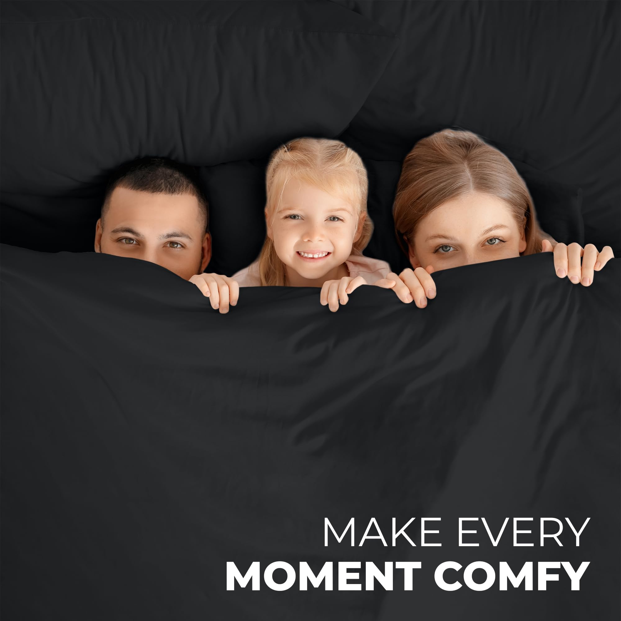 ROYALE LINENS - 4 Piece Bed Sheet - Soft Brushed Microfiber 1800 Bedding Set - 1 Fitted Sheet, 1 Flat Sheet, 2 Pillow case - Wrinkle & Fade Resistant Luxury Sheet Set (Black)
