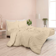 ROYALE Sand Duvet Cover  - Washed Duvet Cover Set, 3 Piece Double Brushed Duvet Covers with Button Closure - 1 Duvet Cover and 2 Pillow Shams - Comforter Cover