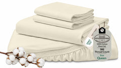 Royale Linens 300 thread count cotton sheet set Ivory, King