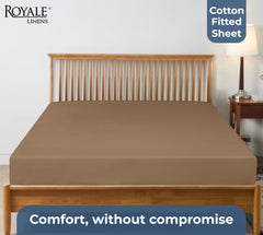 200TC cotton fitted sheet chocolate