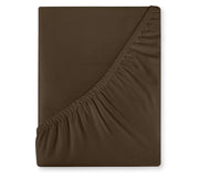 Royale Linens 400 Thread Count 100% American Grown Cotton Fitted Sheet - All Around Elastic Fitted Sheet - Luxury Sateen Weave - Snug Fit Bottom Sheet Fit Up to 16 Inch (Hazel Nut)