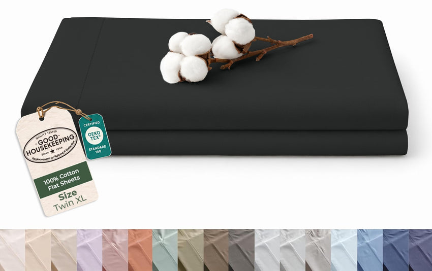 144TC cotton flat sheet Black