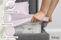 144TC cotton fitted sheet Lavender