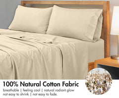 Royale Linens 300 Thread Count 100% Long Staple Combed Cotton Flat Sheet - Super Soft - Top Sheet - Breathable, Cool & Crisp Percale Flat Sheet Only