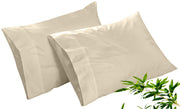 Royale Linens Cooling Pillow Cases Set of 2-100% Rayon Derived from Bamboo Cooling Pillowcase for Hot Sleepers - Soft & Silky Pillow Covers with Envelope Closure (Sand)