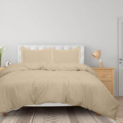 ROYALE LINENS Sand Duvet Cover - Duvet Cover Set - 3 Piece Double Brushed Duvet Covers with Zipper Closure, 1 Duvet Cover  and 2 Pillow Shams ( Sand)