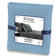 Royale Linens Queen Size Flat Sheet Only - Brushed 1800 Microfiber - Ultra Soft & Breathable - Wrinkle & Stain Resistant - Hotel Quality Flat Sheet Sold Separately - Top Sheet For Bed (Queen,LakeBlue)