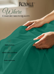 144TC cotton flat sheet Hunter Green