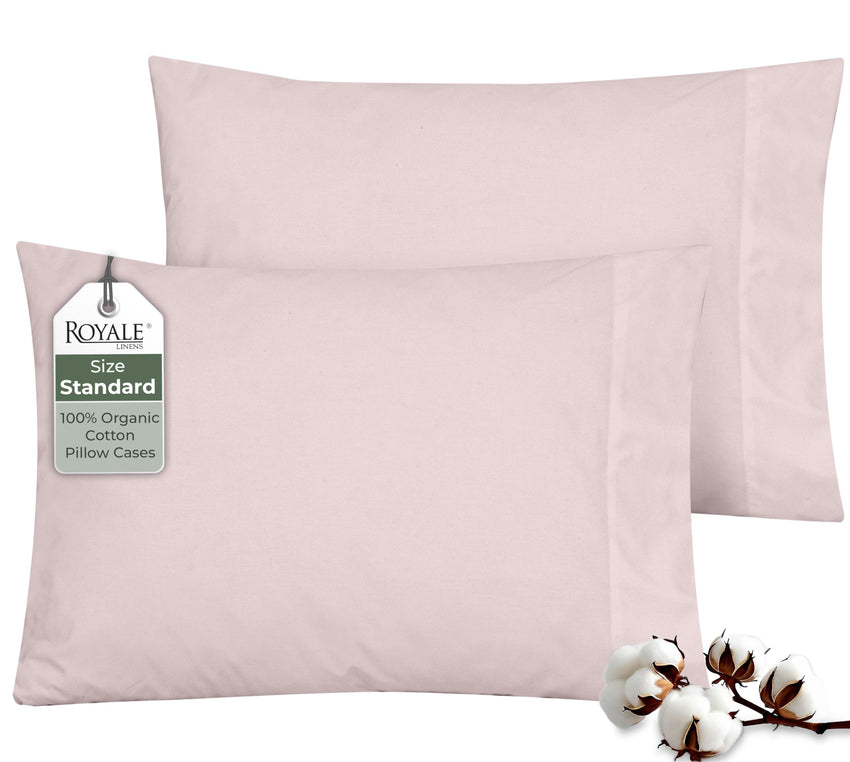 ROYALE LINENS 200 Thread Count 100% Long Staple Combed Cotton Pillowcases Set Of 2 - Ultra Soft - Queen Bed Pillow Cover - 20"x30" - Breathable, Cool & Crisp Percale White Pillow Cases ( Lavendar)