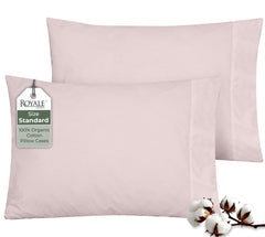 ROYALE LINENS 200 Thread Count 100% Long Staple Combed Cotton Pillowcases Set Of 2 - Ultra Soft - Queen Bed Pillow Cover - 20"x30" - Breathable, Cool & Crisp Percale White Pillow Cases ( Lavendar)