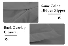 ROYALE LINENS Grey Duvet Cover Queen Size - Queen Duvet Cover Set - 3 Piece Double Brushed Queen Duvet Covers with Zipper Closure, 1 Queen Duvet Cover 90x90 inches and 2 Pillow Shams (Queen, Grey)