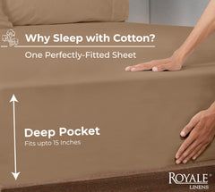 200TC cotton fitted sheet chocolate