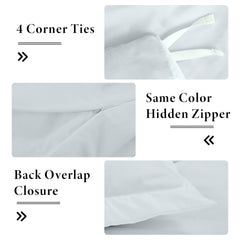 ROYALE LINENS White Duvet Cover - Duvet Cover Set - 3 Piece Double Brushed Duvet Covers with Zipper Closure, 1 Duvet Cover and 2 Pillow Shams