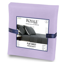 Royale Linens Queen Size Flat Sheet Only - Brushed 1800 Microfiber - Ultra Soft & Breathable - Wrinkle Resistant - Hotel Quality Flat Sheet Sold Separately - Top Sheet for Bed - (Queen, Lavender)