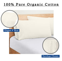 ROYALE LINENS 300 thread Count 100% Long Staple Combed Cotton Pillowcases Set Of 2 - Ultra Soft - Queen Bed Pillow Cover - 20"x30" - Breathable, Cool & Crisp Percale White Pillow Cases