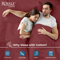 200TC cotton flat sheet Red - image 3