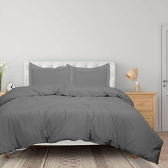 ROYALE LINENS White Duvet Cover - Duvet Cover Set - 3 Piece Double Brushed Duvet Covers with Zipper Closure, 1 Duvet Cover and 2 Pillow Shams