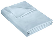 400 Thread Count 100% American Grown Cotton Flat Sheet - Cooling Sheets - Sheets - Luxury Sateen Weave - Flat Sheet Sold Separately - Soft Blue Flat Sheet Only (Caribbean Blue)