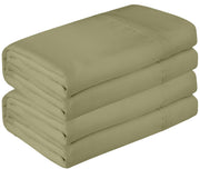 Royale Linen 2 Pack Bulk Flat Sheet - Top Sheet - Soft 1800 Microfiber - Wrinkle & Stain Resistant - for Hotel, Massage Table, Hospital, Dorm - Flat Sheet Sold Separately ( Sage Green)