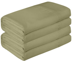 Royale Linen 2 Pack Bulk Flat Sheet - Top Sheet - Soft 1800 Microfiber - Wrinkle & Stain Resistant - for Hotel, Massage Table, Hospital, Dorm - Queen Flat Sheet Sold Separately (Queen, Sage Green)